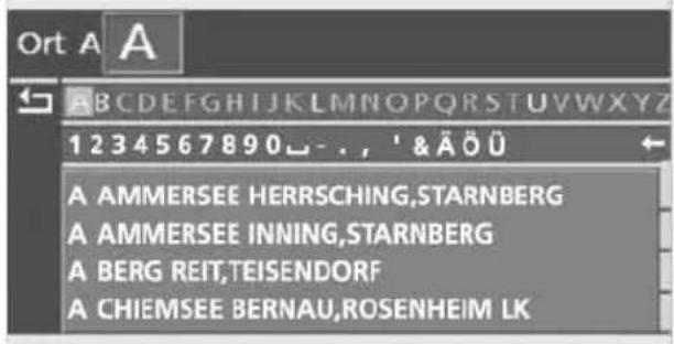 BMW 745Li (2002) - Ort und Straße über Ver- zeichnis auswählen - 1