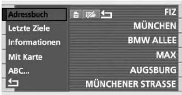 BMW 735i (2002) - Adressen abrufen - 1