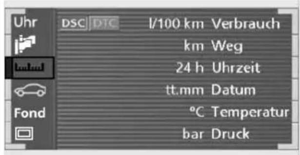 BMW 735i (2002) - Maßeinheiten und Anzeigeform - 1
