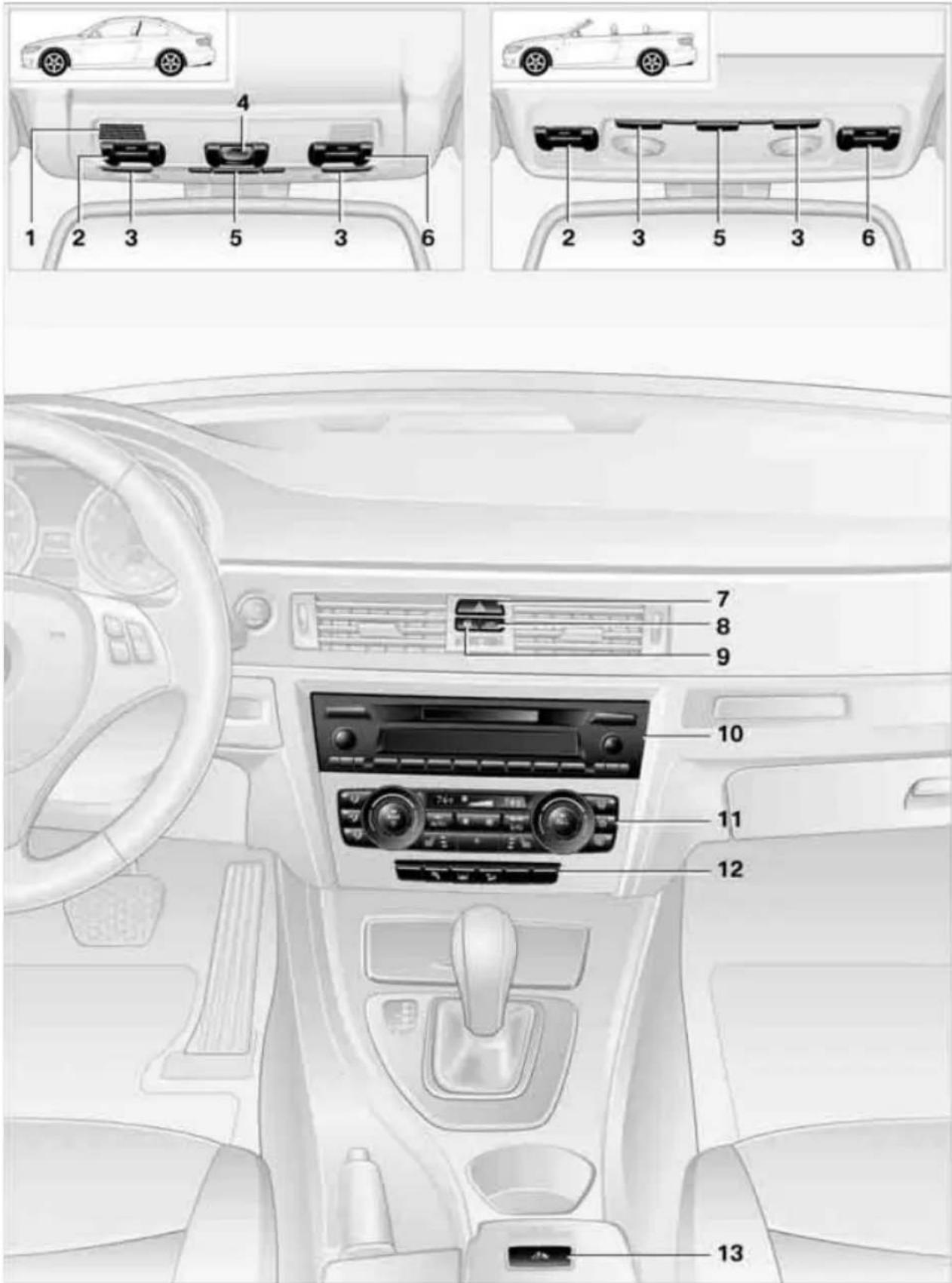 BMW 328i xDrive (2010) - Around the center console: controls and displays - 1