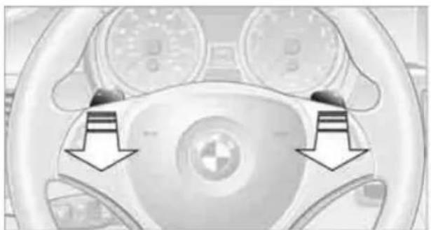 BMW 328i xDrive (2010) - Shifting gears via shift paddles\* on the steering wheel - 1