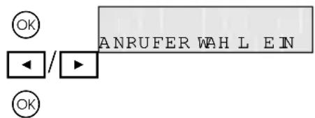 LOEWE Alphatel 5000 da - So schalten Sie die Anruferwahl ein und aus: - 1