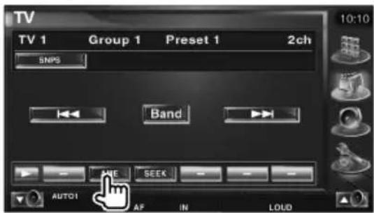 TV TV 1 Group 1 Preset 1 2ch SNPS Band AUTO1 AF IN LOUD