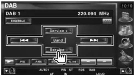 DAB DAB 1 220.094 MHz ENSEMBLE Service + Band Service - P/S ARE S### 4Line AUTO1 P/S ST RDS DAB AF IN LOUD