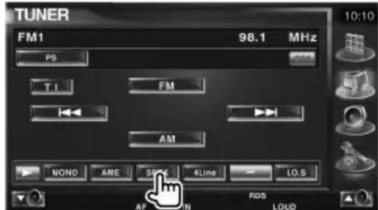 TUNER FM1 98.1 MHz PS TI FM AM NONO ARE SPOK 4Line LO.S AF N ROS LOUD