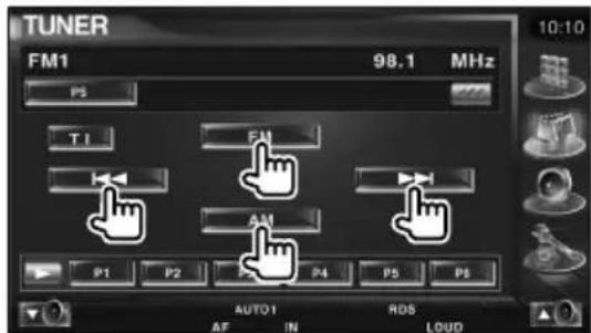 TUNER FM1 98.1 MHz P3 TI FM AM P1 P2 P3 P4 P5 P6 AUTO1 RDS AF IN LOUD