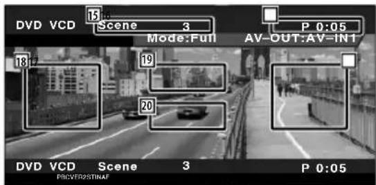DVD VCD 15 Scene 3 Mode:Full P 0:05 AV-OUT:AV-IN1 18 19 20 DVD VCD Scene 3 P 0:05 F:\CVER\STINAF