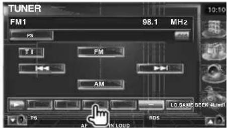 TUNER FM1 98.1 MHz PS TI FM AM LO SAME SEEK 4 Lind PS AF IN LOUD RDS 10:10