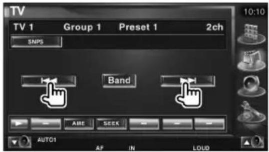 TV TV 1 Group 1 Preset 1 2ch SNPS Band AUTO1 AF IN LOUD