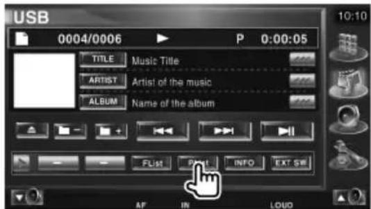 USB 0004/0006 P 0:00:05 TITLE Music Title ARTIST Artist of the music ALBUM Name of the album FLM Print INFO EXT SE AF IN LOUD