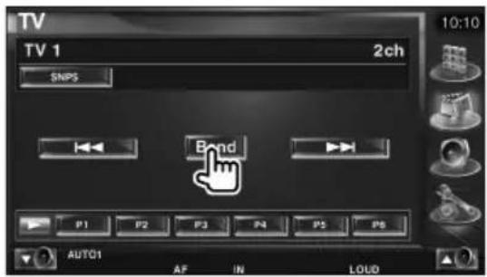 TV TV 1 2ch SNPS Bnd P1 P2 P3 P4 P5 P6 AUTO1 AF IN LOUD 10:10