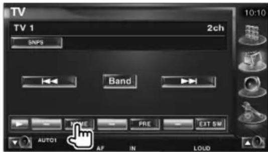 TV TV 1 2ch SNPS Band TIME PRE EXT SW AUTO1 AP IN LOUD