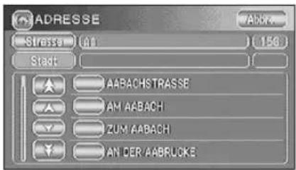 ADRESSE Stresse (A1) 156 Start AABACHSTRASSE AM AABACH ZUM AABACH ANDER AABRUDKE