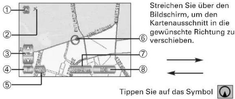 KENWOOD KNA-DV2200 - Bildschirm-Darstellungen vor dem Festlegen der Route - 1