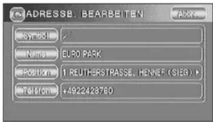 ADRESSE BEARBEITEN Abbr. Symbol Name EURO PARK Position 1 REUTHERSTRASSE, HENNEP (SIEG) Tel5fom +4922428760