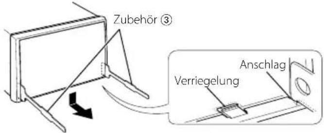 Zubehör ③ Verriegelung Anschlag