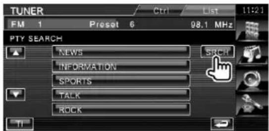 TUNER FM 1 Preset 6 98.1 MHz PTY SEARCH NEWS INFORMATION SPORTS TALK ROCK SPCH