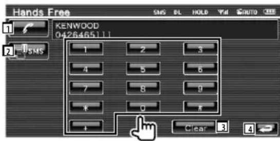 Hands Free KENWOOD 0426465111 1 2 3 4 5 6 7 8 9 * 0 1 + Clear 3 4