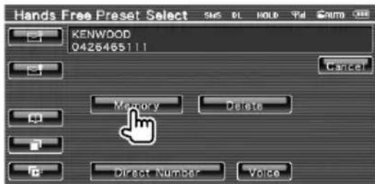 KENWOOD DDX54 - Speichern der Telefonnummer - 1