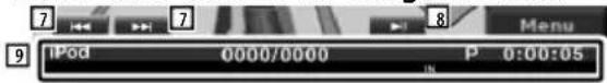 7 7 8 Menu 9 iPod 0000/0000 P 0:00:05