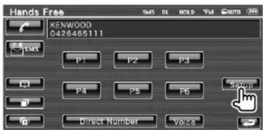Hands Free KENWOOD 0426465111 SMS P1 P2 P3 P4 P5 P6 Setup Direct Number Voice