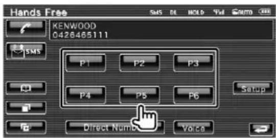 Hands Free KENWOOD 0426465111 SMS P1 P2 P3 P4 P5 P6 Setup Direct Number Voice