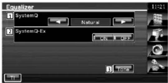 Equalizer 1 SystemQ Natural 2 SystemQ-Ex ON OFF 3 TIME TI