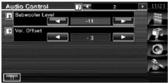 Audio Control 8 Subwoofer Level -11 9 Vol. Offset -3 11:21