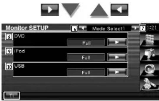 Monitor SETUP 8 DVD Full 9 iPod Full 10 USB Full TI