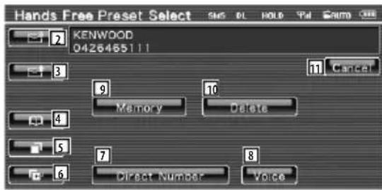 KENWOOD DDX54 - Das Suchziel der Nummer auswählen, um sie zu registrieren - 1