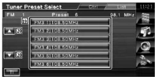 Tuner Preset Select Ctrl List [1:2] FM 1 Preset 6 98.1 MHz 19 FM3 1)108.50MHz FM3 2)108.50MHz FM3 3)108.50MHz FM3 4)108.50MHz FM3 5)108.50MHz FM3 6)108.50MHz TI
