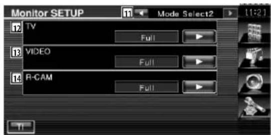Monitor SETUP 12 TV Full 13 VIDEO Full 14 R-CAM Full TI