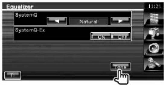 Equalizer SystemQ Natural SystemQ-Ex ON OFF 11:21 TI