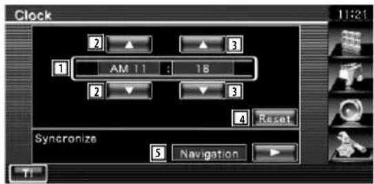 Clock 1 2 3 AM 11 : 18 2 3 4 Reset Syncronize 5 Navigation Ti
