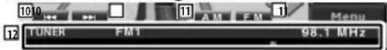 10 10 11 AM FM 1 Menu TUNER FM1 98.1 MHz