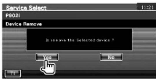 KENWOOD DDX54 - Löschen eines Bluetooth-Gerätes - 4
