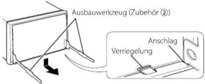 Ausbauwerkzeug (Zubehör ②) Anschlag Verriegelung