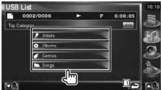 USB List 0002/0006 P 0:00:05 Top Categori Artists Albums Genus Songs