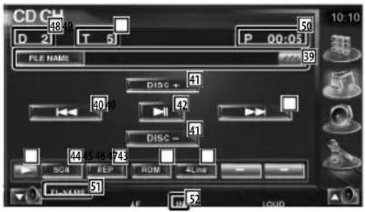 CD CM 48 49 D 2 T 5 P 00:05 FILE NAME 39 DISC + 41 40 40 42 DISC - 41 44 45 46 47 48 SCR REP ROM 4Line FL NAME 51 FL LINE 52 10:10