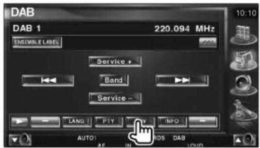 DAB DAB 1 220.094 MHz ENSEMILE LABEL Service + Band Service - LANG PIY NFO AUTO AF IN ROS DAB 10:10