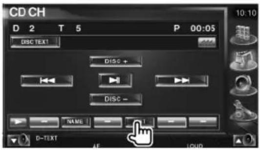 CD CH D 2 T 5 P 00:05 DISC TEXT1 DISC + DISC - NAME D-TEXT AE LOND