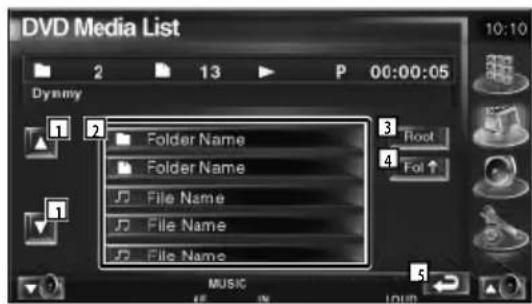 DVD Media List 2 13 P 00:00:05 Dymmy Folder Name Folder Name File Name File Name File Name 3 4 For ↑ 1 2 3 4 MUSIC