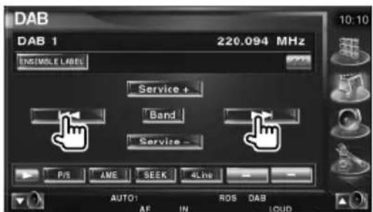DAB DAB 1 220.094 MHz ENSEMULE LABEL Service + Band Service - P/S ANE SEEK 4Lhs AUTO1 ROS DAB AF IN CUD