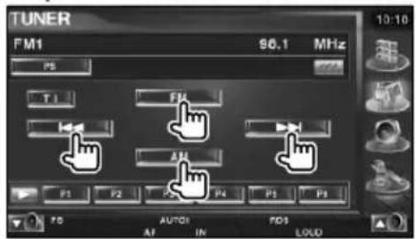 TUNER FM1 90.1 MHz PS T1 FM AM F1 F2 F3 F4 F5 F6 AUTO AF IN FOS LOAD