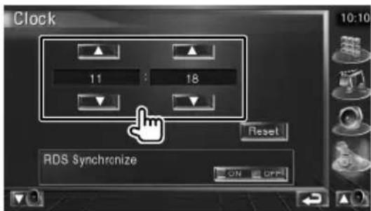 Clock 11 : 18 Reset RDS Synchronize ON OFF