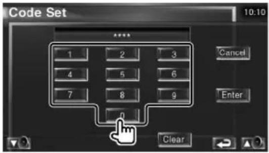 Code Set 10.10 1 2 3 4 5 6 7 8 9 0 Cancel Enter Clear