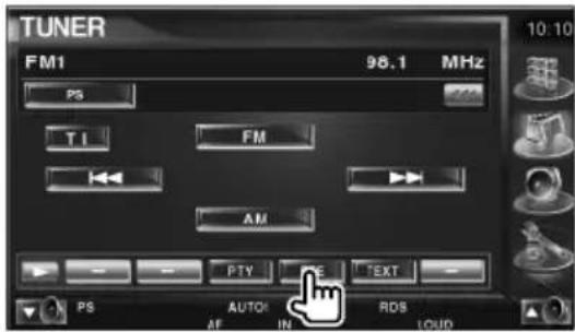 TUNER FM1 98.1 MHz PS TI FM AM PTY TEXT PS AUTO RDS AF IN LOUD