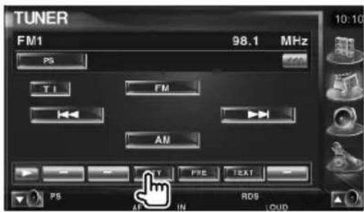 TUNER FM1 98.1 MHz PS TI FM AN PS AF IN ADS CUD