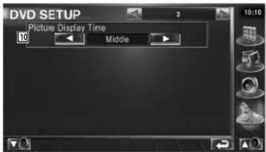 DVD SETUP Picture Display Time 10 Middle 3 10:10