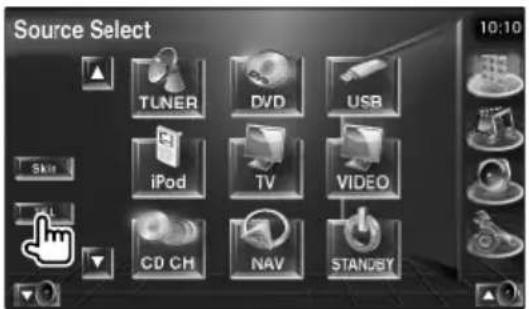 Source Select TUNER DVD USB iPod TV VIDEO CD CH NAV STANDBY
